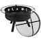 Flash Furniture Star and Moon Fire Pit with 4 Red Adirondack Chairs JJ-C145014-32D-RED-GG - alternate 3